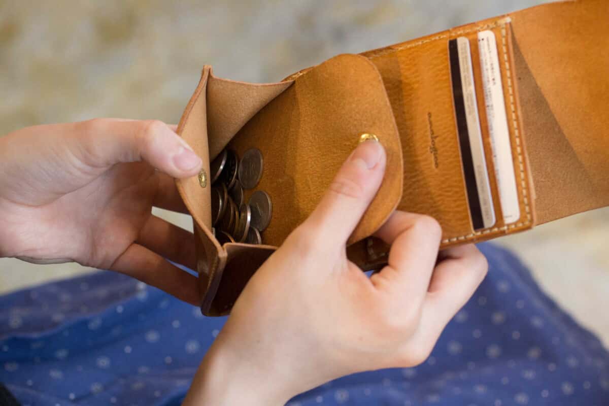 フラップミニ財布 ナチュラル 小銭入れ